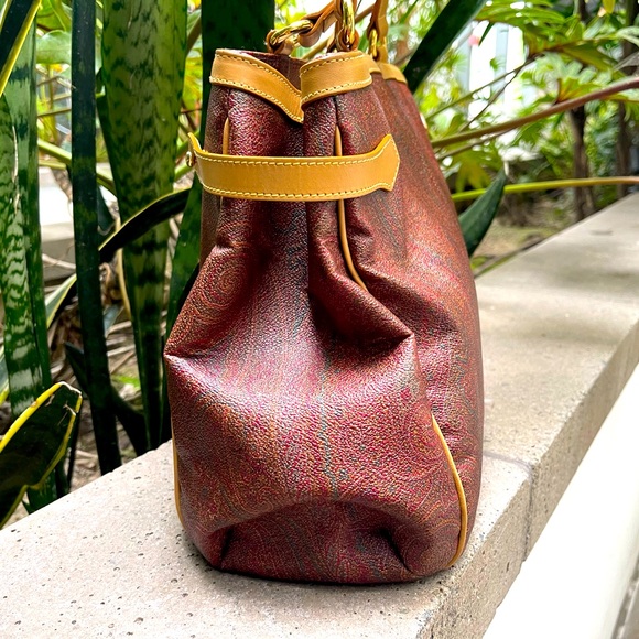 ETRO Burgundy Paisley Shoulder Bag M/L Tote AUTHENTIC NO CALL OUTS! - Picture 13 of 13